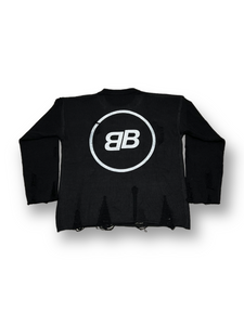 "Counted Out" Oversized Distressed Sweater (Pre-Order)
